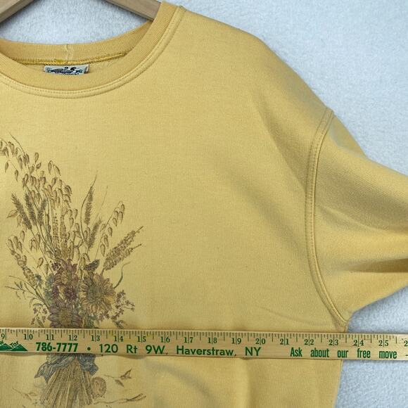 NORTHERN REFLECTIONS Sweatshirt Womens M Fall Floral Sunflower Fleece Yellow VTG - Picture 12 of 14